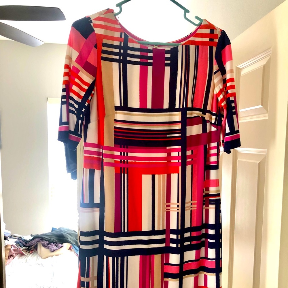 Eliza J back zip geometric dress 8